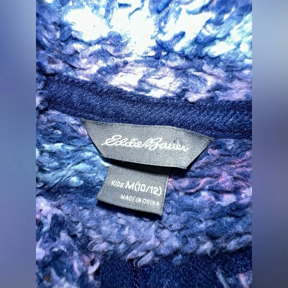 Eddie Bauer Kids Quest Fleece Plush Hoodie Full Zip Hooded Multicolor Size Med - Picture 7 of 10